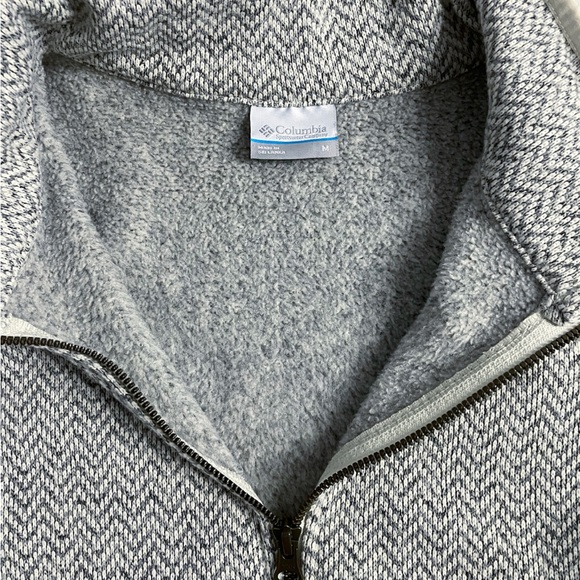 Columbia Knit Fleece Jacket Darling Days Women’s MEDIUM Light Gray - Picture 3 of 10